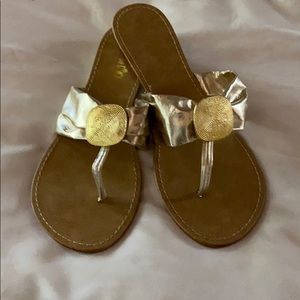 Sunny Feet gold slip in sandals
